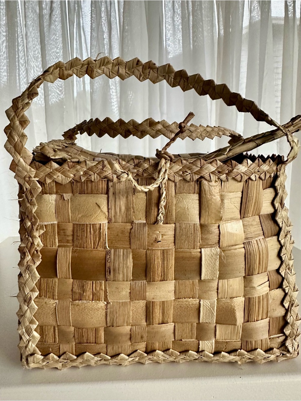Handwoven Natural Palm Leaf Purse!- Neutral